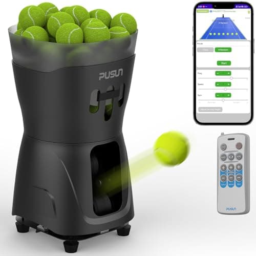 PT-MINIPro Tragbare Tennisballmaschine - Leichte Indoor-Tennismaschine für Schulen mit APP-Steuerung und 65-Ball-Kapazit