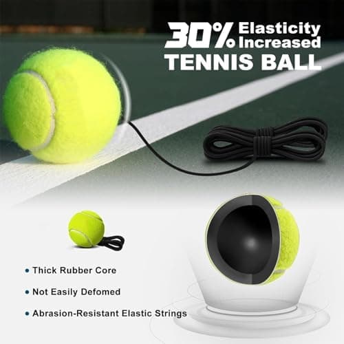 Tennis-Trainer-Set mit Hochwertigen Tennisballen und 1,2 kg Metallfuß | Innovativer Balltrainingsapparát für Kinder & Er