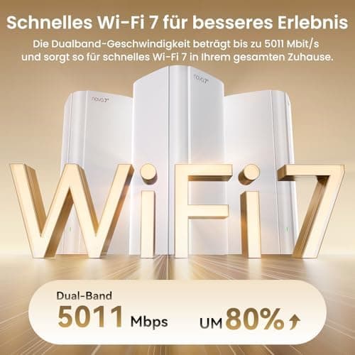 Tenda ME6 Pro Wi-Fi 7 Mesh System - Breite Abdeckung und Nahtloses Roaming, 3er Pack