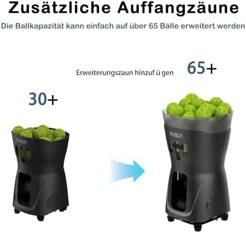 PT-MINIPro Tragbare Tennisballmaschine - Leichte Indoor-Tennismaschine für Schulen mit APP-Steuerung und 65-Ball-Kapazit