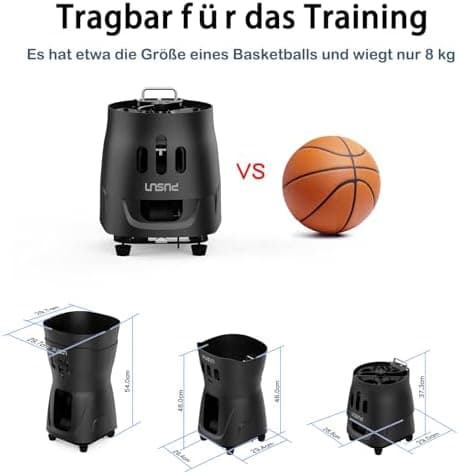 PT-MINIPro Tragbare Tennisballmaschine - Leichte Indoor-Tennismaschine für Schulen mit APP-Steuerung und 65-Ball-Kapazit