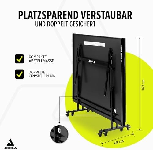 JOOLA Klappbare Tischtennisplatte Inside 13 - Schneller Aufbau inklusive Netz, ideal für Familie, 274 x 152,5 x 76 cm -