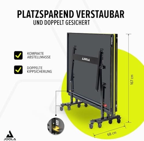 JOOLA Tischtennisplatte Inside - Ideal für Familie und Freunde, robust und Platzsparend - schneller Aufbau inklusive Net