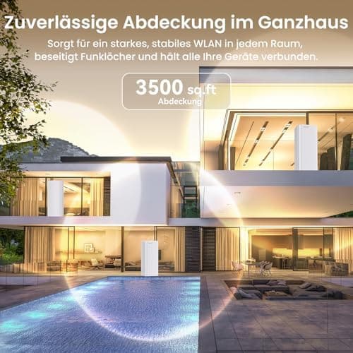 Tenda ME6 Pro Wi-Fi 7 Mesh System - Breite Abdeckung und Nahtloses Roaming, 3er Pack
