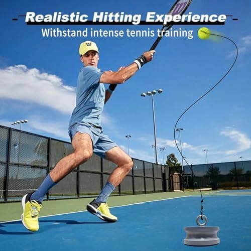 Tennis-Trainer-Set mit Hochwertigen Tennisballen und 1,2 kg Metallfuß | Innovativer Balltrainingsapparát für Kinder & Er