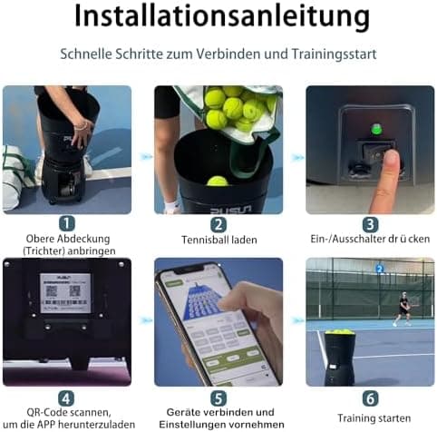 PT-MINIPro Tragbare Tennisballmaschine - Leichte Indoor-Tennismaschine für Schulen mit APP-Steuerung und 65-Ball-Kapazit