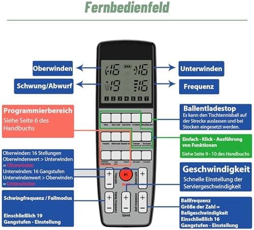 Tischtennis Roboter mit Fernbedienung für Profis und Amateure - 200-Ball-Aufnahmefähig, perfektes Trainingsgeräts für a