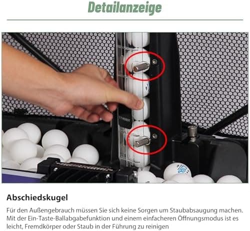 Tischtennis Roboter mit Fernbedienung für Profis und Amateure - 200-Ball-Aufnahmefähig, perfektes Trainingsgeräts für a