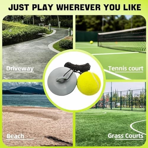 Tennis-Trainer-Set mit Hochwertigen Tennisballen und 1,2 kg Metallfuß | Innovativer Balltrainingsapparát für Kinder & Er