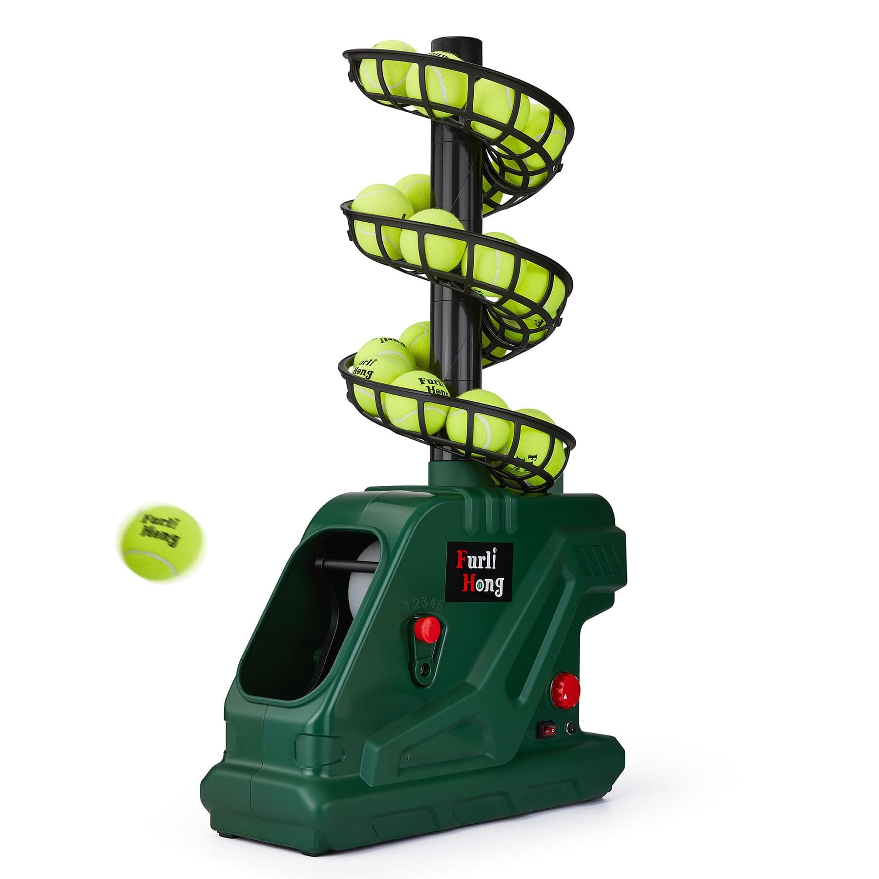 Furlihong 3819BH Tennisballmaschine - Einstellbarer Wurf angle und Geschwindigkeitsinterval, Stufenlose Geschwindigkeits