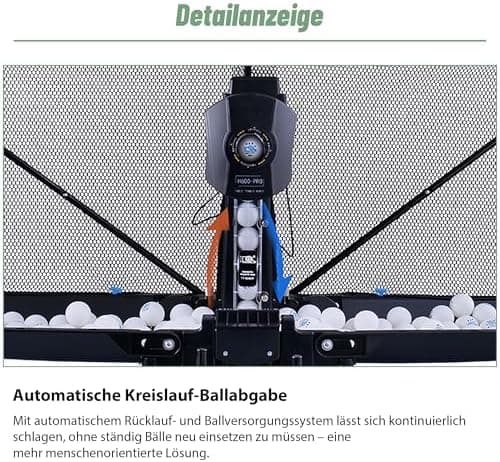 Tischtennis Roboter mit Fernbedienung für Profis und Amateure - 200-Ball-Aufnahmefähig, perfektes Trainingsgeräts für a